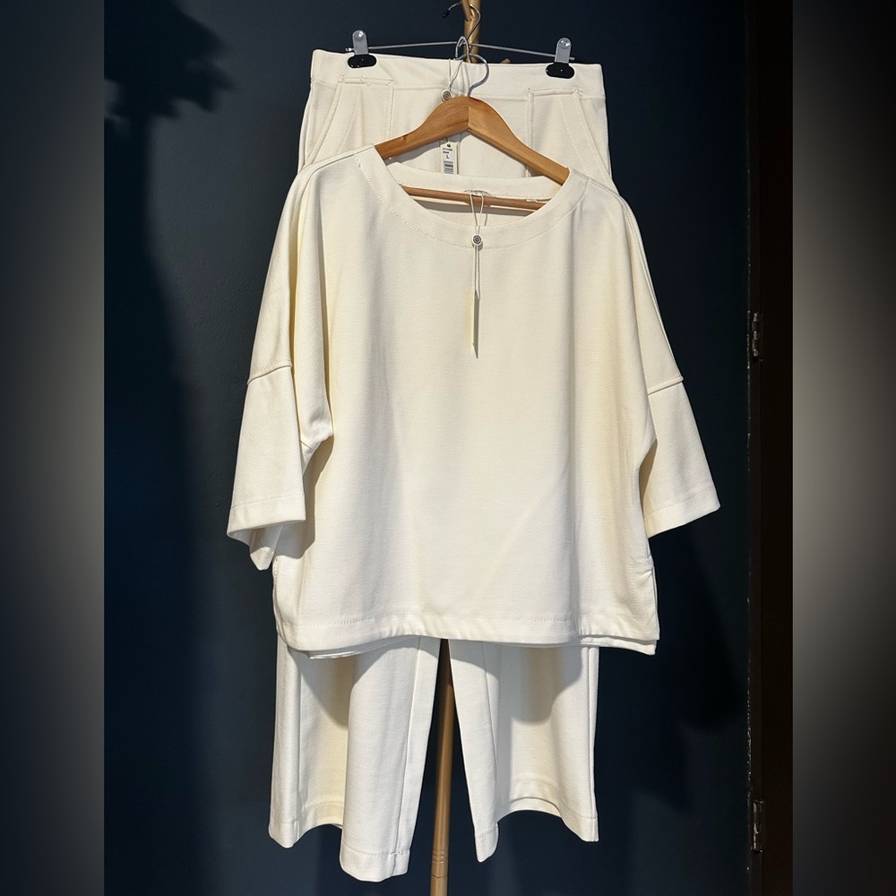 Max Studio Pants & Top Coordinated SET Cream